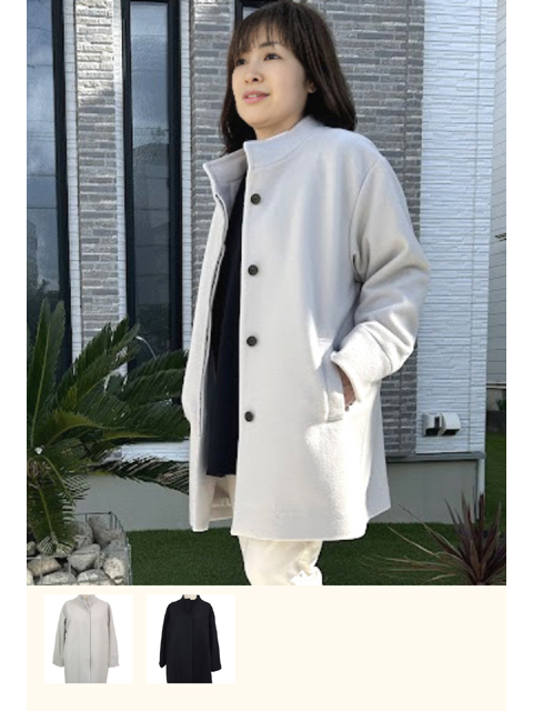 dja1035：スタンド襟ウールコート【早得+2137ポイント】【LA COUPE】