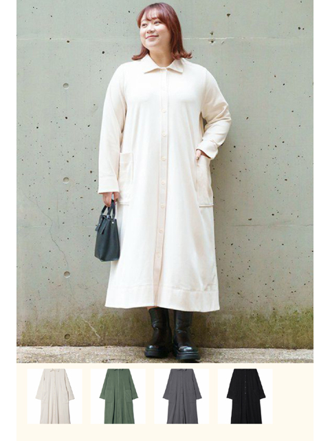 dta1030：エアリーウォームシャツワンピース【早得+ 940ポイント】【AS KNOW AS　olaca】