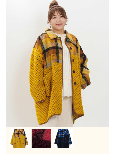 dja1025：ポコチェスライバーミドルコート【ご予約12/上旬】【AS KNOW AS　olaca】