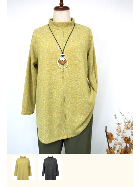 cty1105：ステッチ使いスタンドネックプルオーバー【QUINTY】