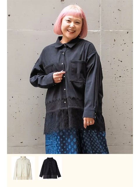 dtc0825：レースレースコーデュシャツ【早得+897ポイント】【AS KNOW AS olaca】