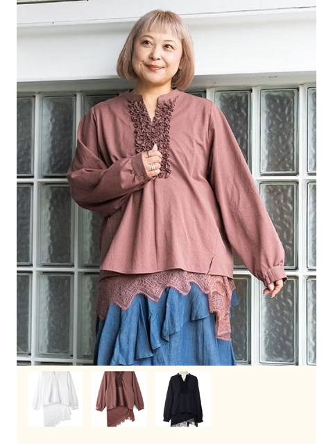 dtc0580：フハクっぽフリフリプルオーバー【早得798ポイント】【AS KNOW AS olaca】