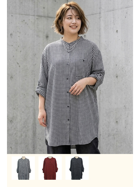 dtc0340：チェック柄シャツチュニック【早得760ポイント】【ALDILA】