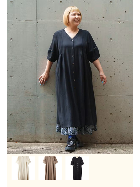 dtb1275：レースやピンタのシャツワンピ【早得+ 940ポイント】【AS KNOW AS olaca】