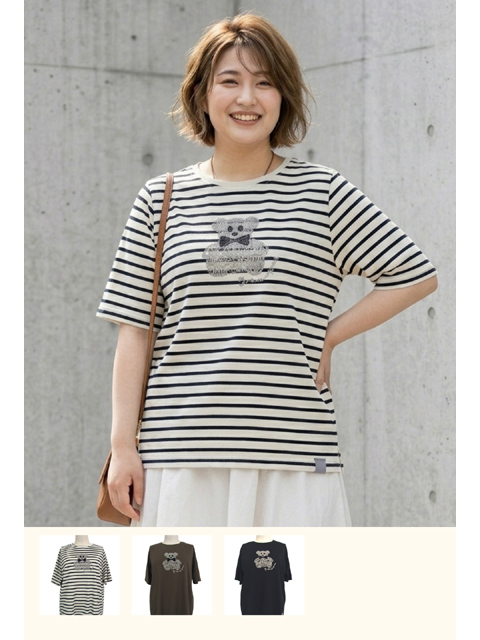 dtb1060：フロント刺繍モチーフTシャツ【早得+855ポイント】【SEPIA】