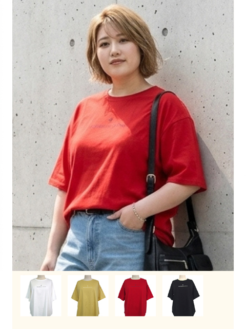 dtb0985：リボンロゴ5分袖Tシャツ【LA COUPE】
