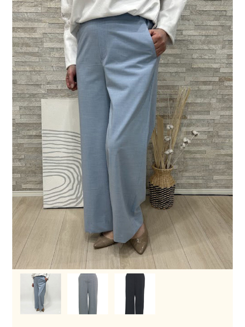 dbb0640：ストレッチセミワイドパンツ【早得807ポイント】【LA COUPE】