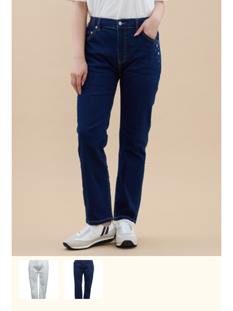 dbb0635：ウエストリブ星刺繍マイナス5度デニムパンツ【早得783ポイント】【ALDILA】