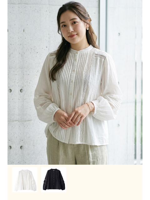 dtb0530：ピンタレースブラウス【早得+940ポイント】【AS KNOW AS olaca】