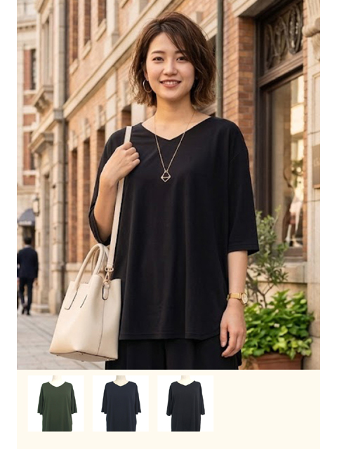 dtb0505：エメラルドフロウジョンVネックプルオーバー【早得+665ポイント】【LA COUPE】