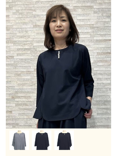 dtb0440：パール使いペプラムブラウス【早得+902ポイント】【LA COUPE】