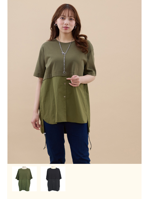 dtb0430：異素材切替デザインプルオーバー【早得+760ポイント】【ALDILA】