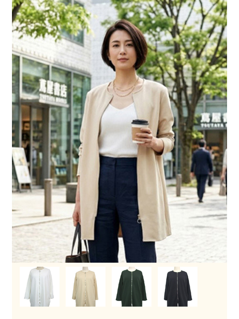 djb0420：前ファスナー使い鹿の子ベアニットジャケット【早得+950ポイント】【QUINTY】