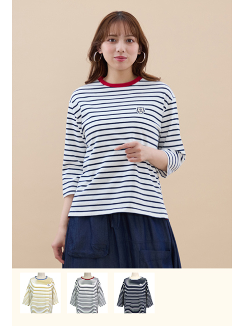 dtb0405：ボーダートリムTシャツ【早得+593ポイント】【ALDILA】