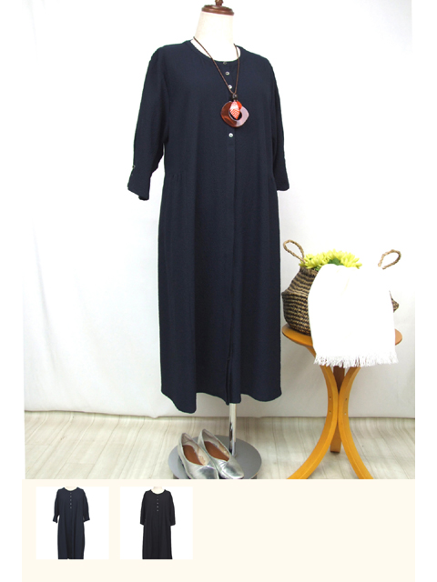 dtb0320：ギャザー使い無地ワンピース【早得+1045ポイント】【ALDILA】