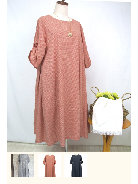 dtb0315：ギンガムチェックタック使いワンピース【早得+855ポイント】【ALDILA】