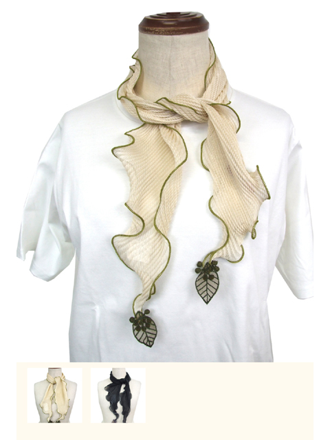 dgb0245：配色メロウプリーツスカーフ【QUINTY】