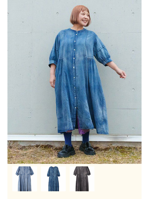 dtb0180：ウスデニ切替シャツワンピース【AS KNOW AS olaca】