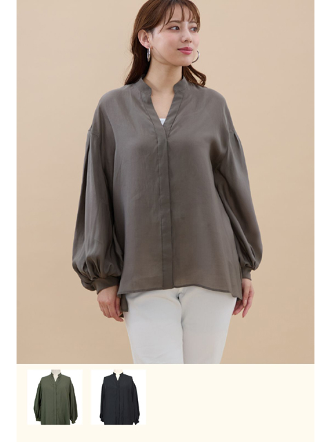 dtb0110：チュール重ねデザインブラウス【ALDILA】