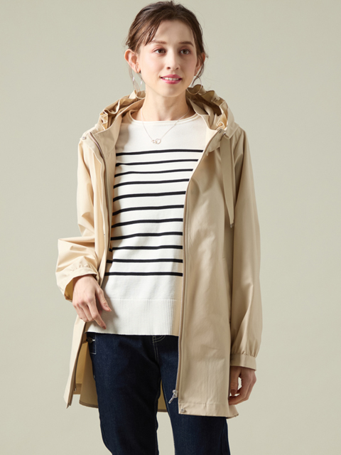 djb8020：フード付き撥水フリルコート【再生産＆予約2/上旬】【LA