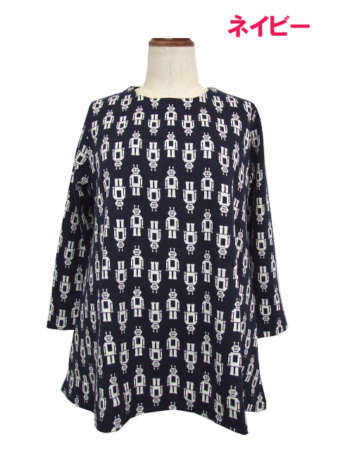 dta0995：ロボット柄ジャガードチュニック【Tasha ruby】｜エルクロース