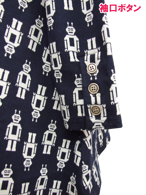 ターシャルビー（Tasha Ruby）/【大きいサイズレディース】ロボット柄コットンジャガードカットソーチュニック【日本製】 dta0995：ロボット柄ジャガードチュニック【Tasha ruby】｜エルクロース