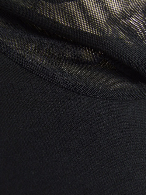 dta0950：メッシュ切替ハイネックカットソー【ALDILA】｜エルクロース