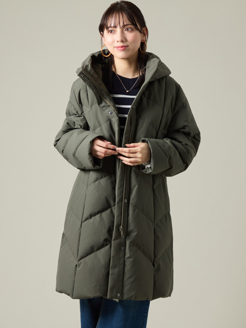 dja0935：ノンパック矢羽根軽量ヴィクトリアダウンコート【LA COUPE
