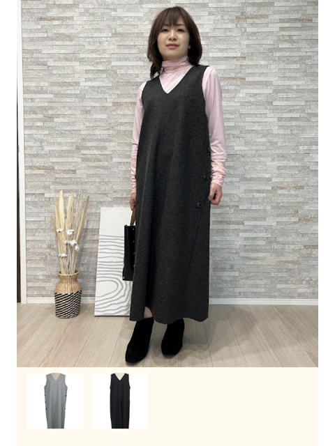 dta0845：ボタン使いニードルステッチジャンスカ【ALDILA】