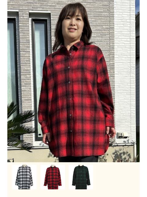 dta0770：チェック柄ツイル起毛シャツ【ALDILA】