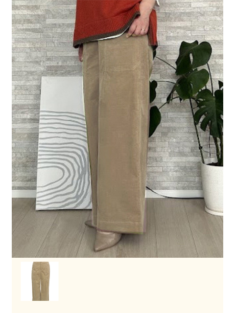 dba0500：コーデュロイベイカーワイドパンツ【ALDILA】