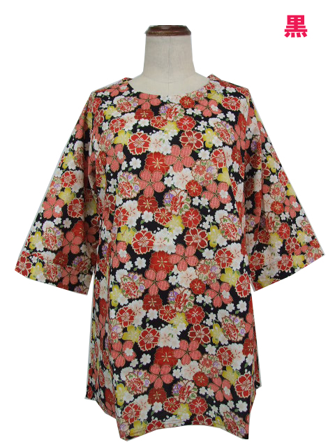 dta0450：古典和調桜柄チュニック【ORIGAMI TOKYO】｜エルクロース