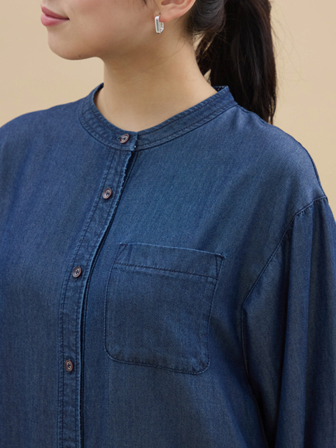 dta0405：ドット柄切替ロングシャツ【ALDILA】｜エルクロース