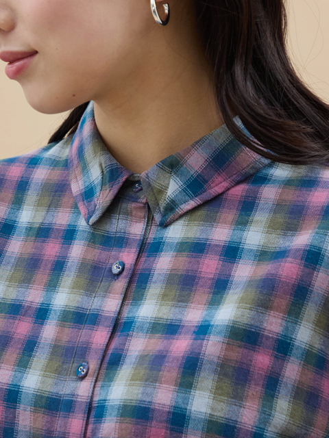 dta0365：ビエラチェックブラウス【ALDILA】｜エルクロース