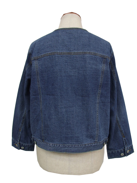 タグ付き エルマンノシェルヴィーノ(42)ジャケット/ノーカラー/デニム タグ付き エルマンノシェルヴィーノ(42)ジャケット/ノーカラー