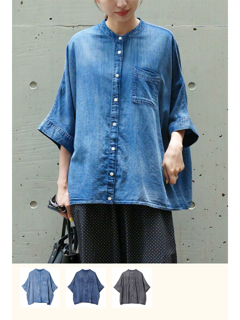 なしっこさま専用です ブラウス シャツ 2way no collar yoke shirt /2way ノーカラー