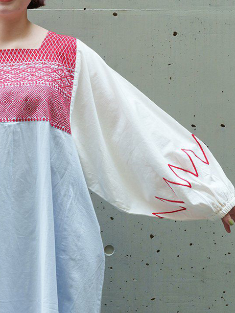 ctz0385：キカ刺繍とバイカラーワンピ【AS KNOW AS olaca