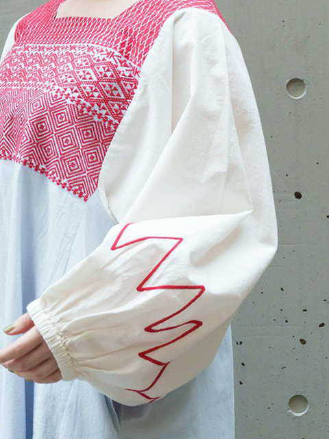 ctz0385：キカ刺繍とバイカラーワンピ【AS KNOW AS olaca