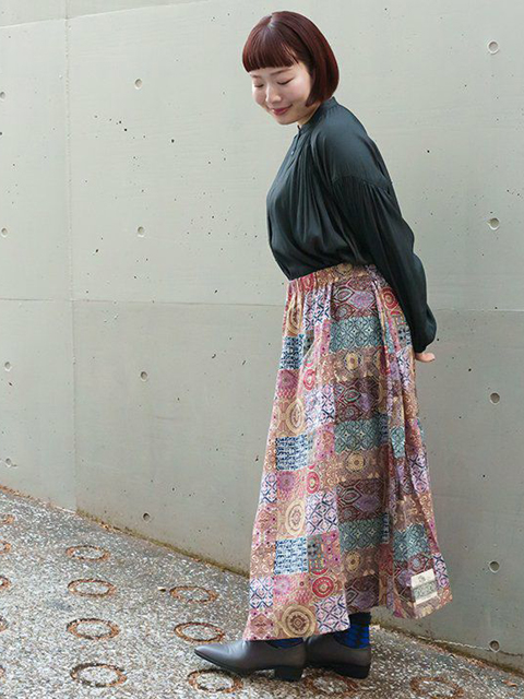 cbz0350：ドビーにタイルみたいスカ―ト【AS KNOW AS olaca