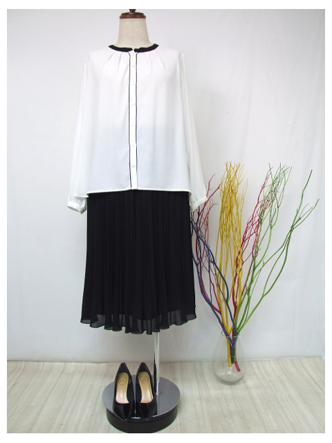 ctz0005：バイカラーシャツブラウス【LA COUPE】｜エルクロース