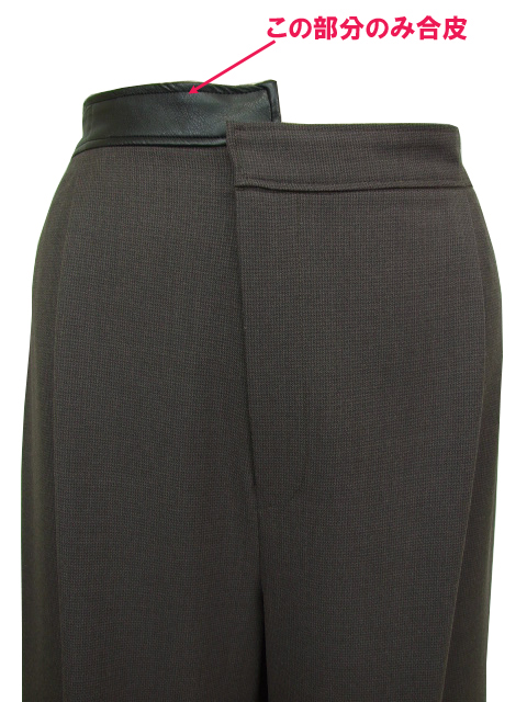 cby1400：アシンメトリー千鳥柄タックパンツ【LA COUPE】｜エルクロース