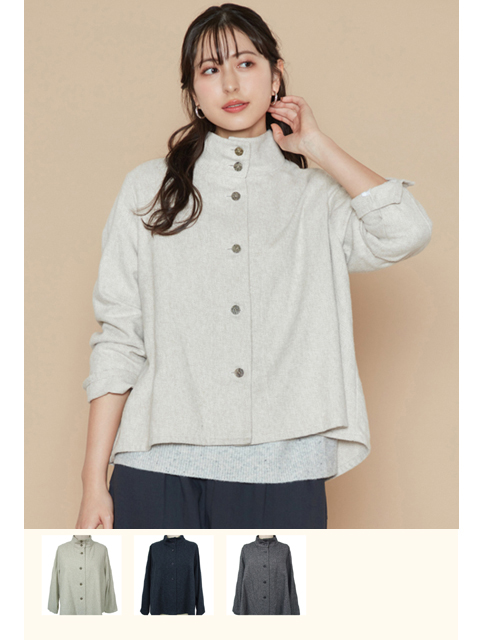 cjy0850：スタンドカラーコットンツイードジャケット【再販】【ALDILA】