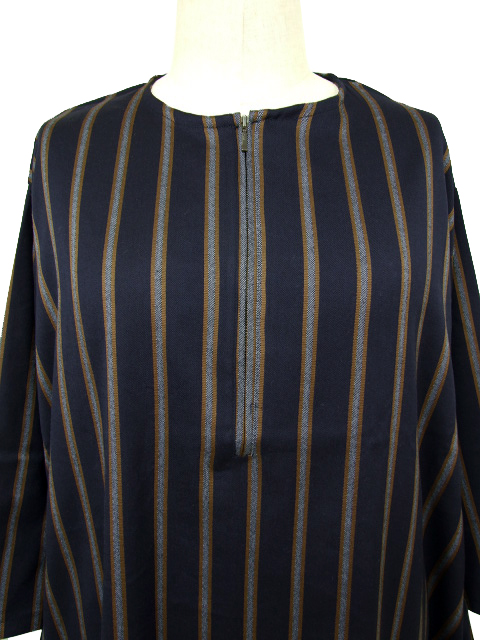 cty0235：綾多色ストライプコクーンチュニック【Tasha ruby】｜エル